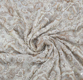 Natural Gold Floral Jal All Over Heavy Tissue Cut Dana Embroidery