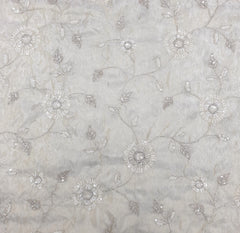 Natural Gold Floral Jal All Over Tissue Cut Dana Embroidery