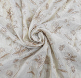 Natural Gold Floral Jal All Over Zari Tissue Embroidery
