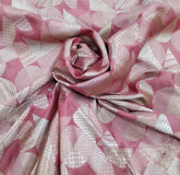 Pink Zari Abstract Pure Chiniya Silk Brocade