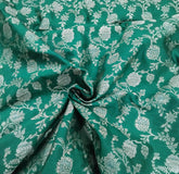 Green Zari All Over Jal Pure Raw Silk Brocade
