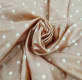 Light Peach Geometric Zari Butti Pure Silk Brocade