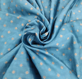 Pastel Blue Geometric Zari Butti Pure Silk Brocade