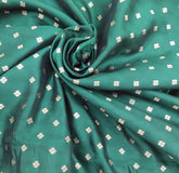 Bottle Green Geometric Zari Butti Pure Silk Brocade