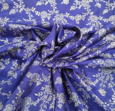 Purple Floral Zari All Over Jal Pure Raw Silk Brocade