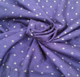 Purple Dot Zari Butti Pure Raw Silk Brocade