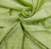 Light Green Geometric Zari Butti Pure Silk Brocade