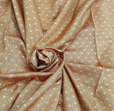 Peach Zari Dot Pure Chiniya Silk Brocade