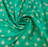 Sea Blue Polka Dot Modal Satin Printed