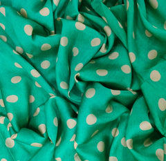 Sea Blue Polka Dot Modal Satin Printed