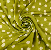 Green Polka Dot Modal Satin Printed