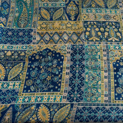 Sea Green Multicolour Jacquard Silk Brocade