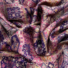 Purple Multicolour Jacquard Silk Brocade