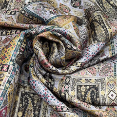 Steel Grey Multicolour Jacquard Silk Brocade