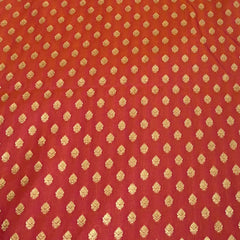Two Tone Orange Silk Zari Butti Brocade