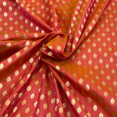 Two Tone Orange Silk Zari Butti Brocade