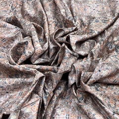 Pastel Pink Abstract Munga Silk Zari Brocade