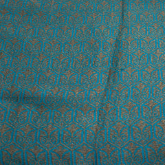 Turquoise Blue Jacquard Munga Silk Zari Brocade