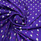 Purple Bandhani Zari Butti Chinia Silk