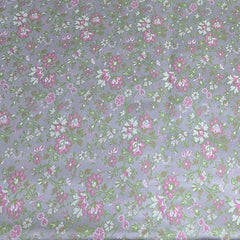 Grey & Pink Floral Tilfi Silk Brocade