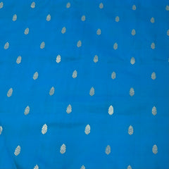 Firozi Blue Floral Zari Butti Silk Brocade