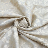 Natural Gold Floral Jal Munga Silk Zari Brocade