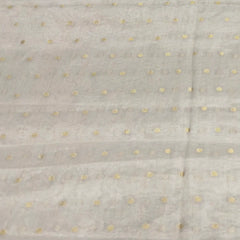 Natural Gold Polka Dot Crepe Tissue Zari Brocade