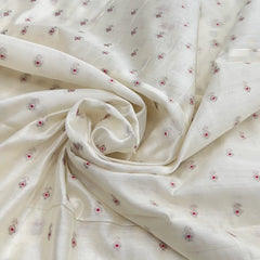 Off White Meenakari Chinia Silk Zari Brocade
