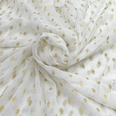 Off White Zari Butti Georgette Brocade