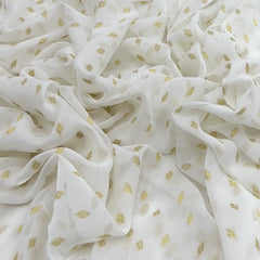 Off White Zari Butti Georgette Brocade