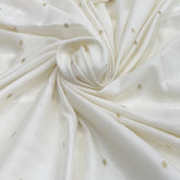 Off White Diamond Shape Zari Chinia Silk Brocade