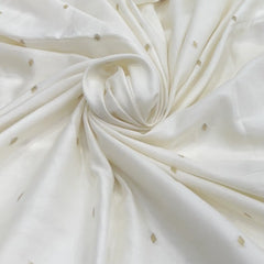 Off White Diamond Shape Zari Chinia Silk Brocade