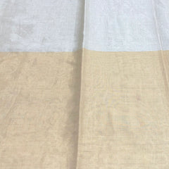 Silver Gold Half Half Pure Plain Silk Tissue