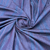 Denim Blue With Red Kantha Embroidered Denim