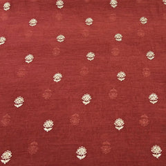 Rust Butti Motif Mul Chanderi Embroidery