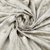 Dull Gold Stripes Ethnic Slub Dupion Satin Embroidery