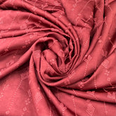 Rust Orange Stripes Ethnic Slub Dupion Satin Embroidery