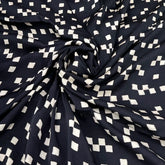 Black White Squares Modal Satin Ajrak Print