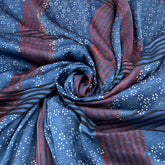 Blue Geometric Modal Satin Ajrak Print