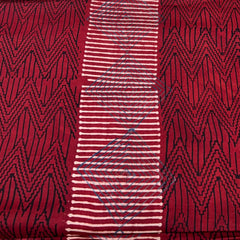 Maroon Geometric Modal Satin Ajrak Print