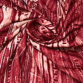 Maroon Abstract Modal Satin Ajrak Print