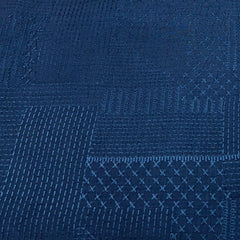 Navy Blue Pintex Slub Silk Embroidery
