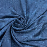 Navy Blue Pintex Slub Silk Embroidery