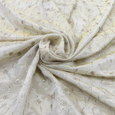 Natural Gold Floral Jal Tissue Embroidery