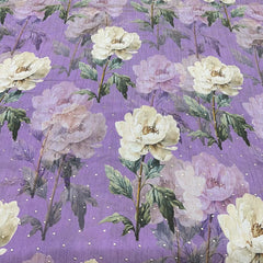 Lavender Floral Crush Tissue Print & Embroidery