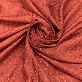 Rust Wave Thread & Sequins Slub Silk Embroidery