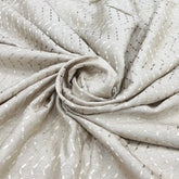 Pastel Beige Wave Thread & Sequins Slub Silk Embroidery