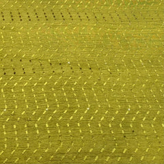 Lemon Green Wave Thread & Sequins Slub Silk Embroidery