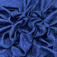Blue Wave Thread & Sequins Slub Silk Embroidery