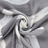 Grey Geometric Mul Chanderi Printed